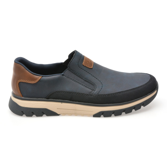 Pantofi RIEKER bleumarin, B9350, din piele ecologica