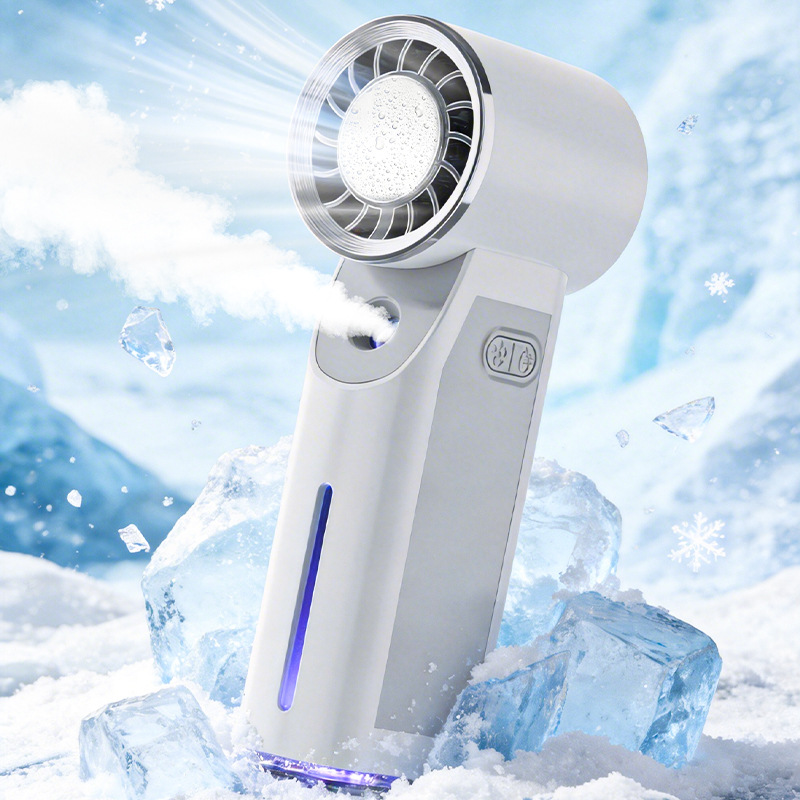 Cross-Border Ice Spray Small Fan Handheld Refrigeration Turbine Ice Fan Usb Charging Handheld Fan Logo