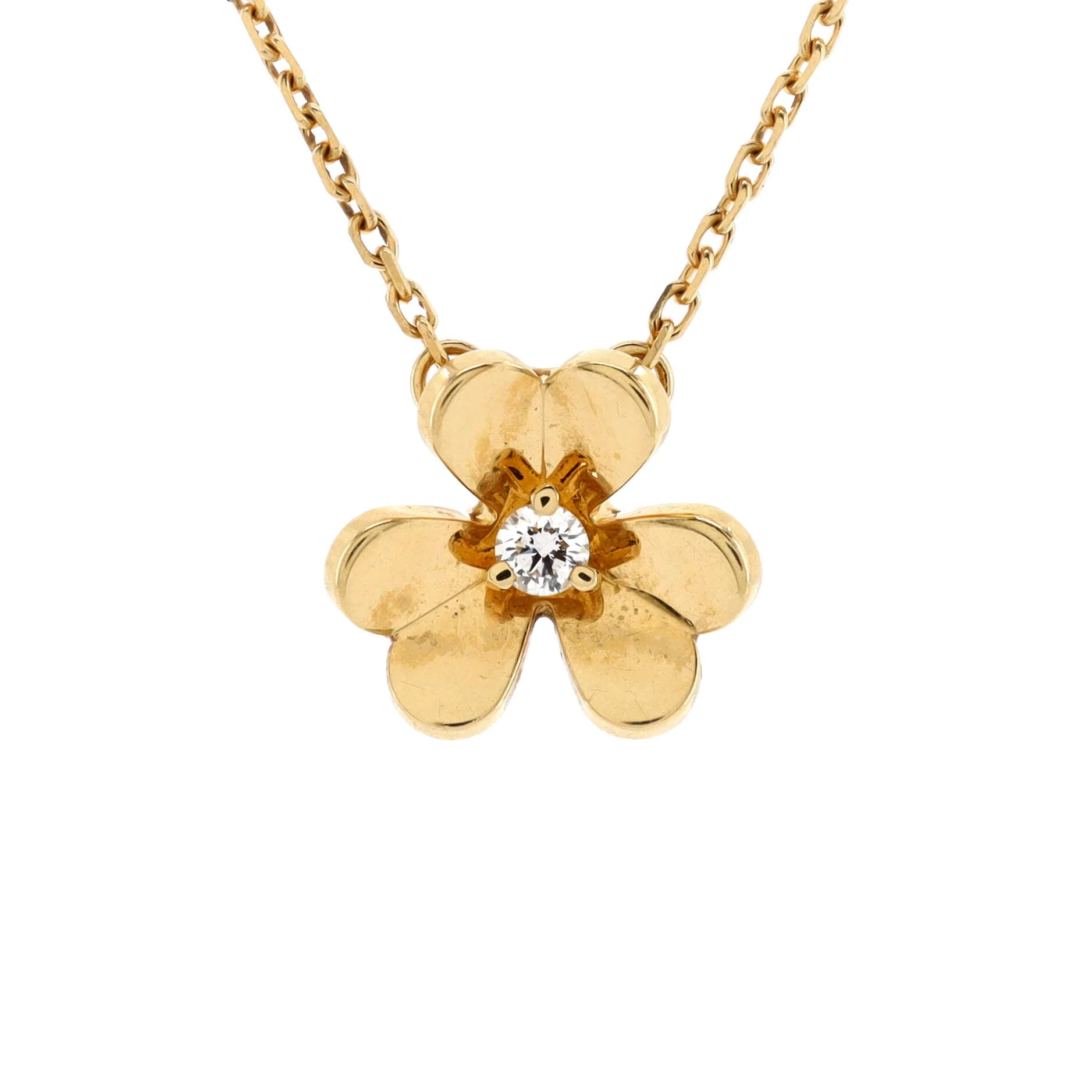 Frivole Pendant Necklace 18K Yellow Gold and Diamond Mini