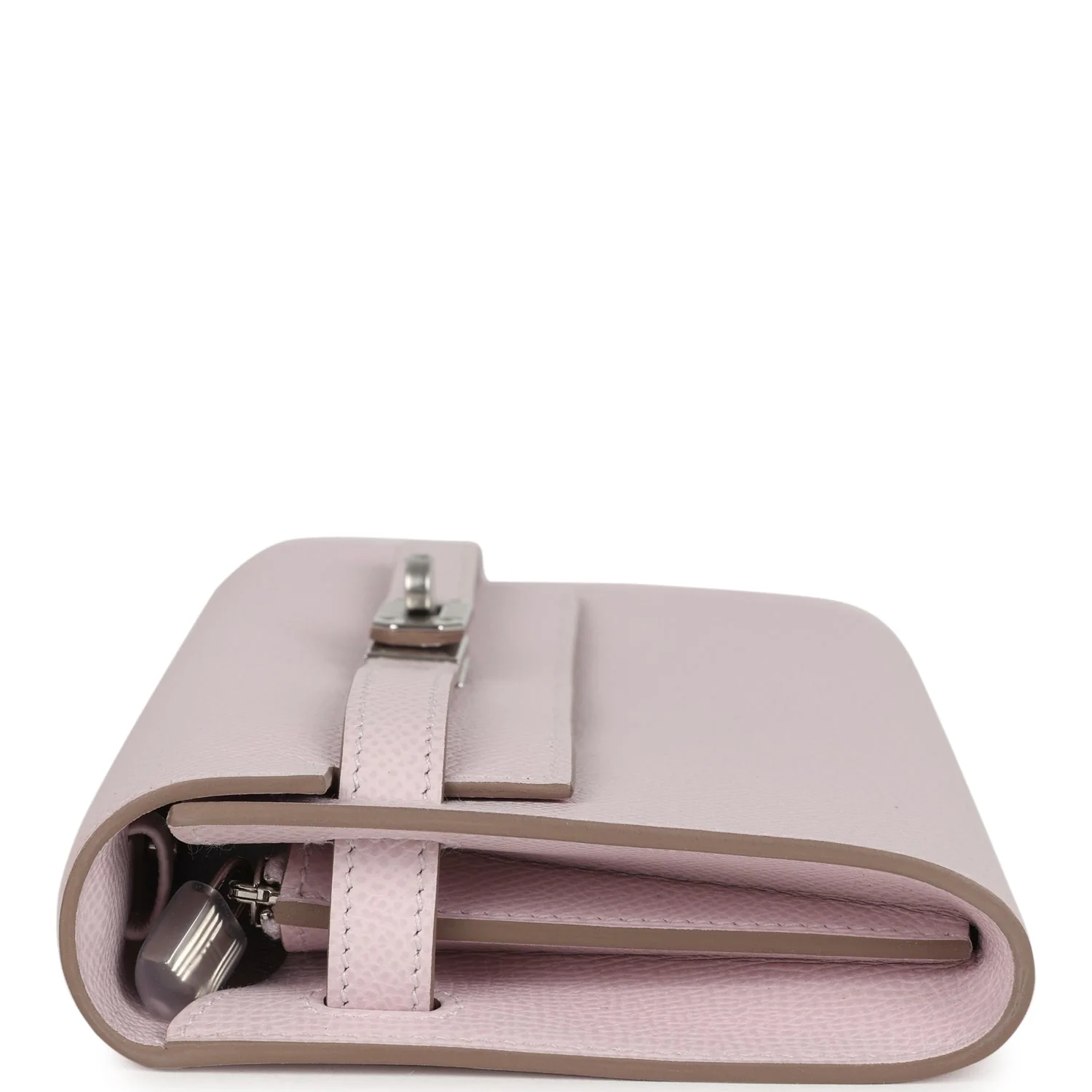 Hermes Kelly Wallet To Go Mauve Pale Epsom Palladium Hardware