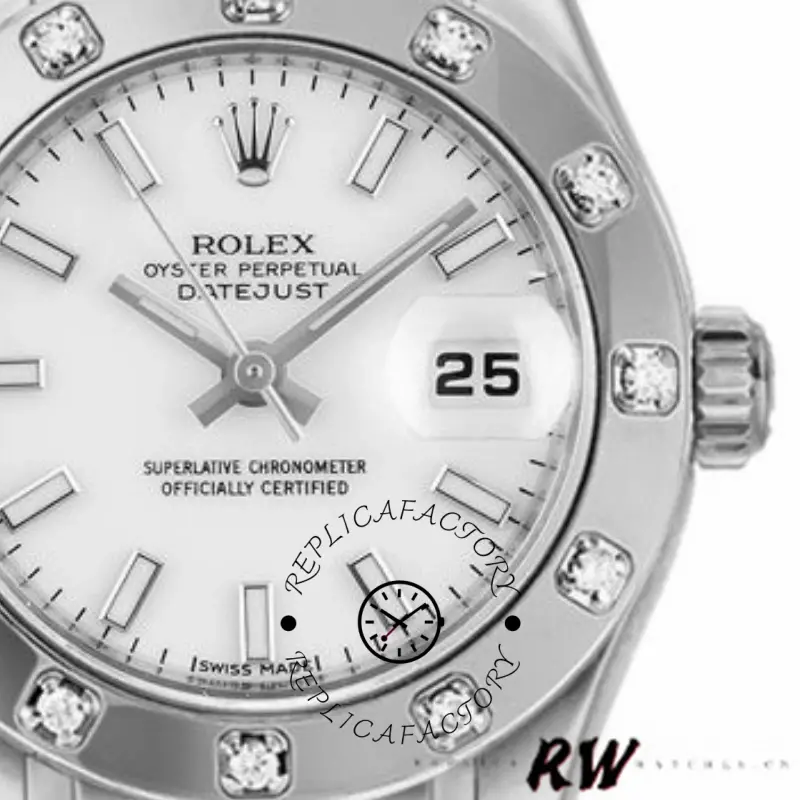 Rolex Masterpiece Pearlmaster 80319 White Dial 29MM Lady Replica Watch