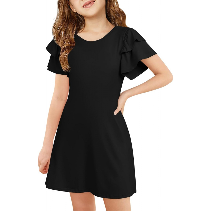 Girls Ruffle Sleeve Dresses
