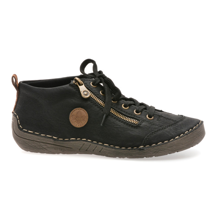 Ghete RIEKER negre, 52514, din piele ecologica
