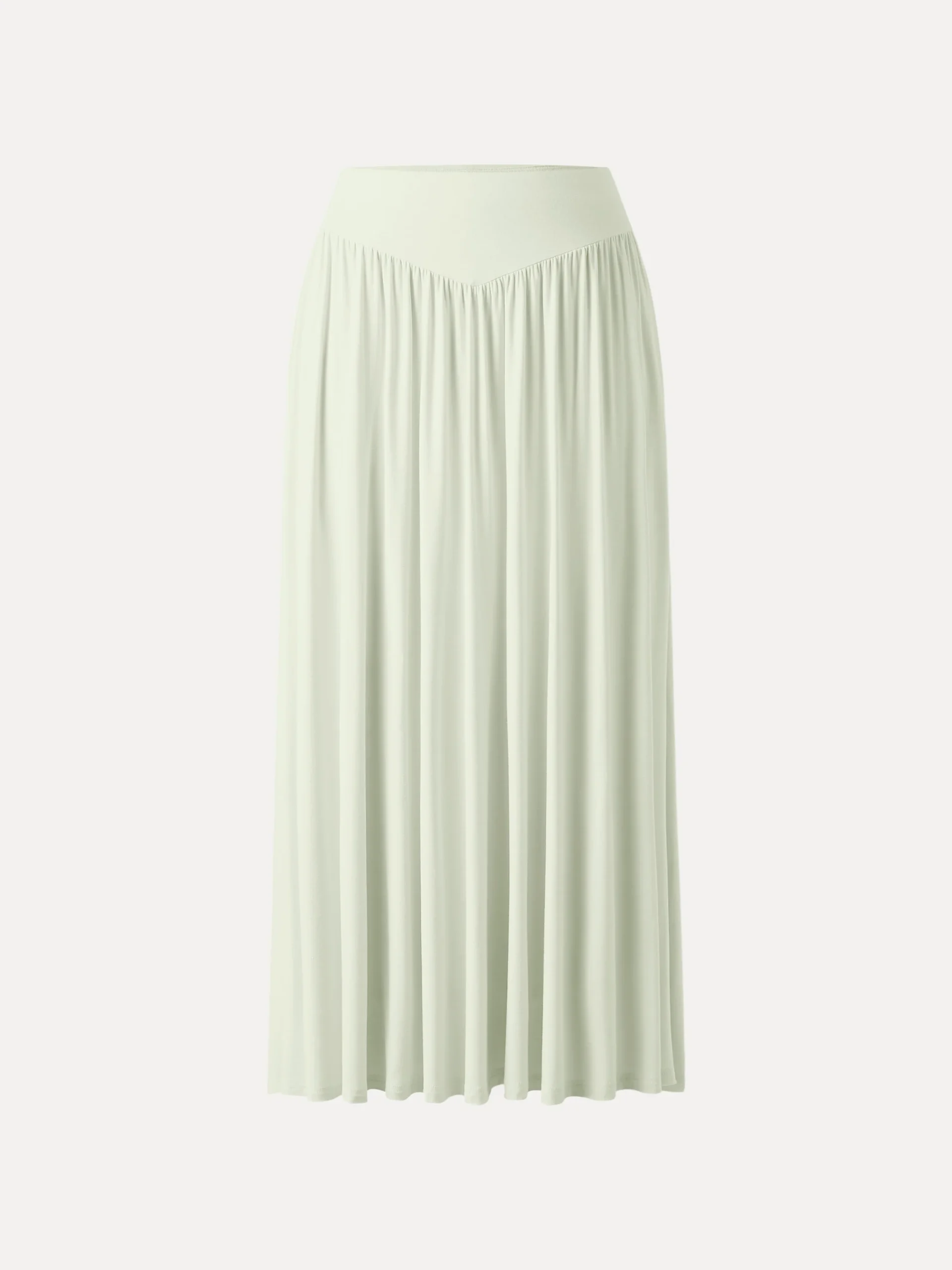 Ultrasoft V-shape Waist Gathred Maxi Circle Skirt with Pockets