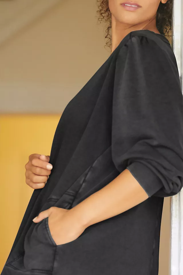 Washed Tunic Dress BLACK