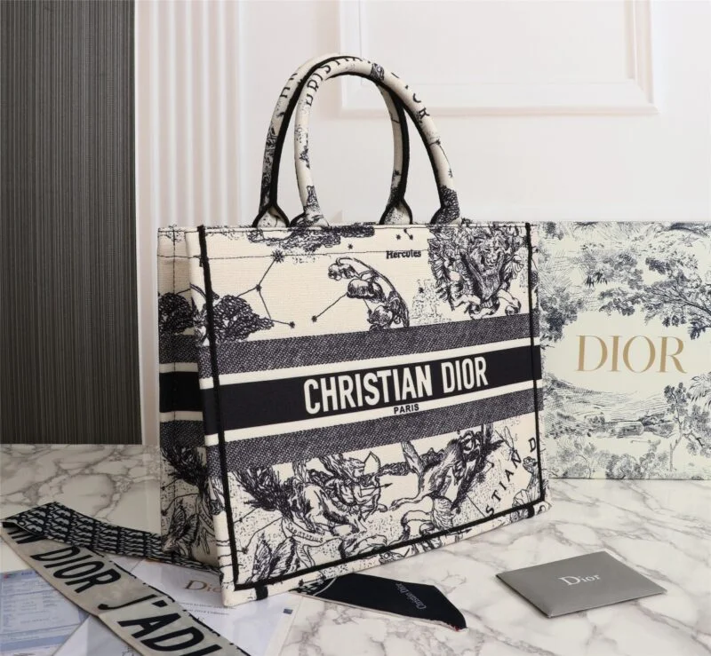 Dior Latte Multicolor Medium/Large Book Tote