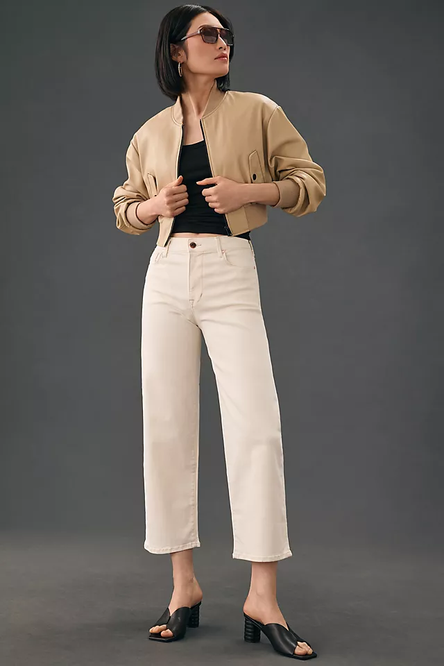 Malibu Crop Wide-Leg Jeans ECRU