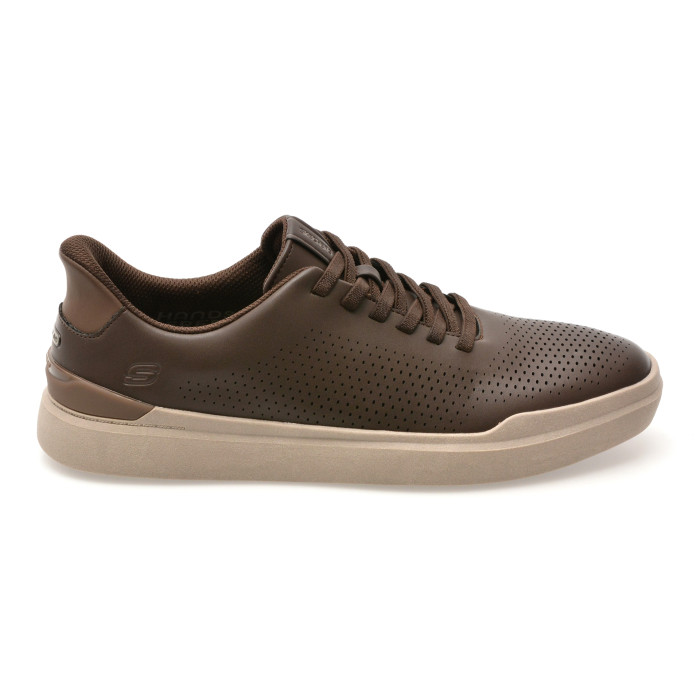 Pantofi sport SKECHERS maro, OWEN, din piele ecologica