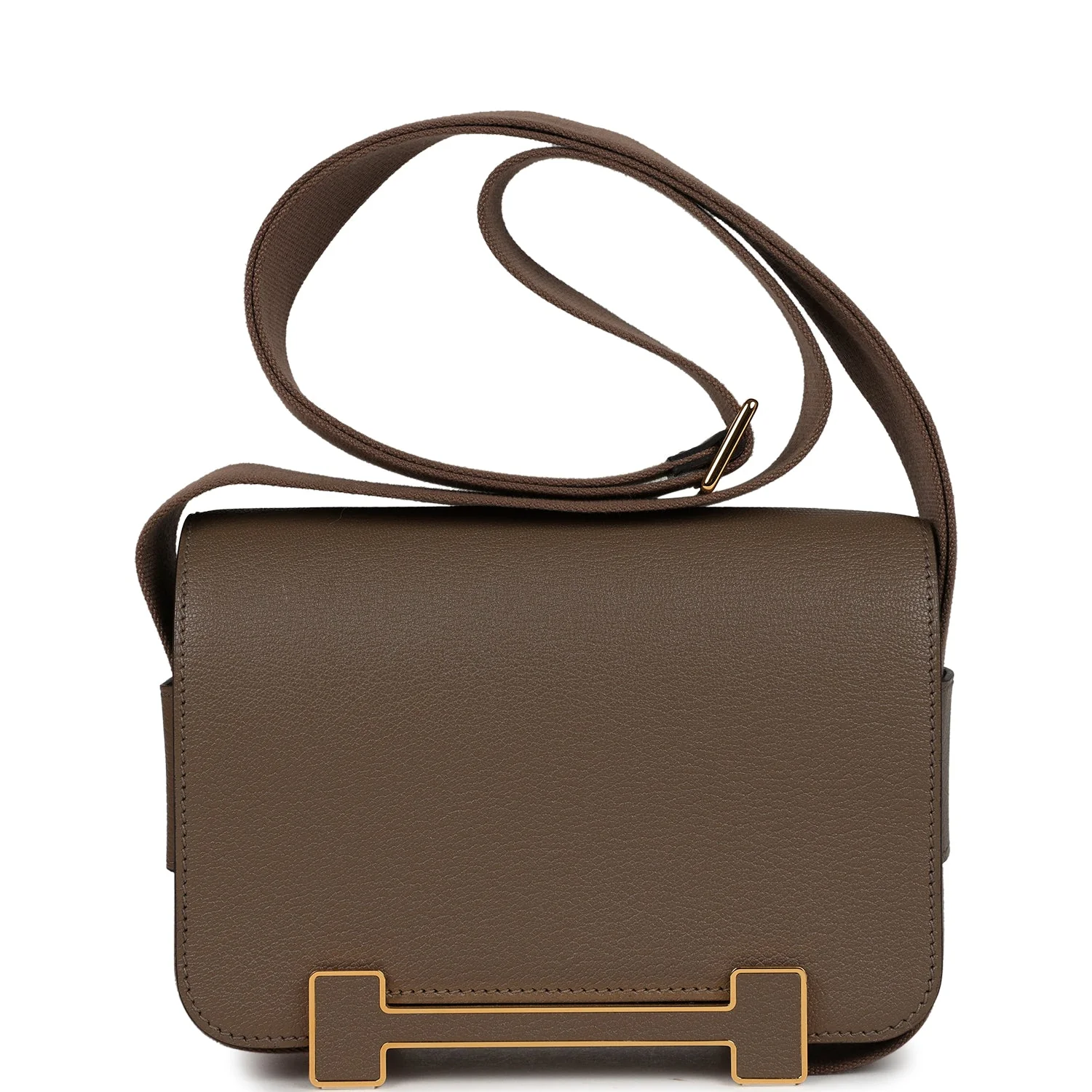 Hermes Geta Etoupe Chevre Mysore Gold Hardware