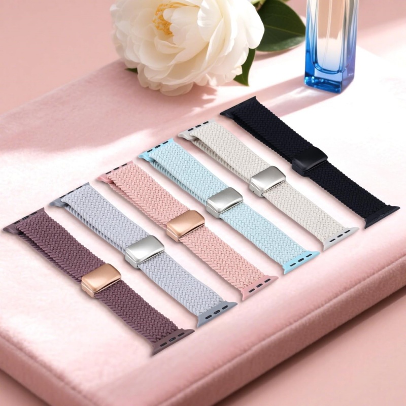STRAPTIQUE Braided Stretchy Band Compatible with Apple Watch Bands