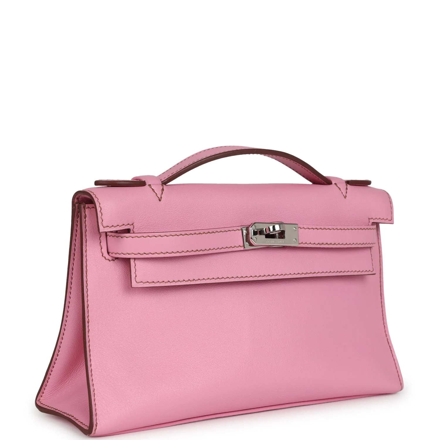 Hermes Kelly Pochette Bubblegum Swift Palladium Hardware