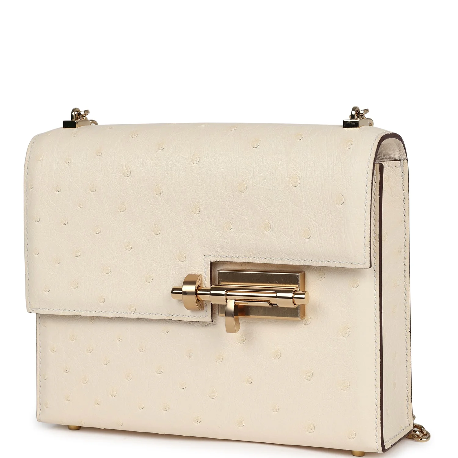 Hermes Mini Verrou Chaine Bag Nata Ostrich Permabrass Hardware