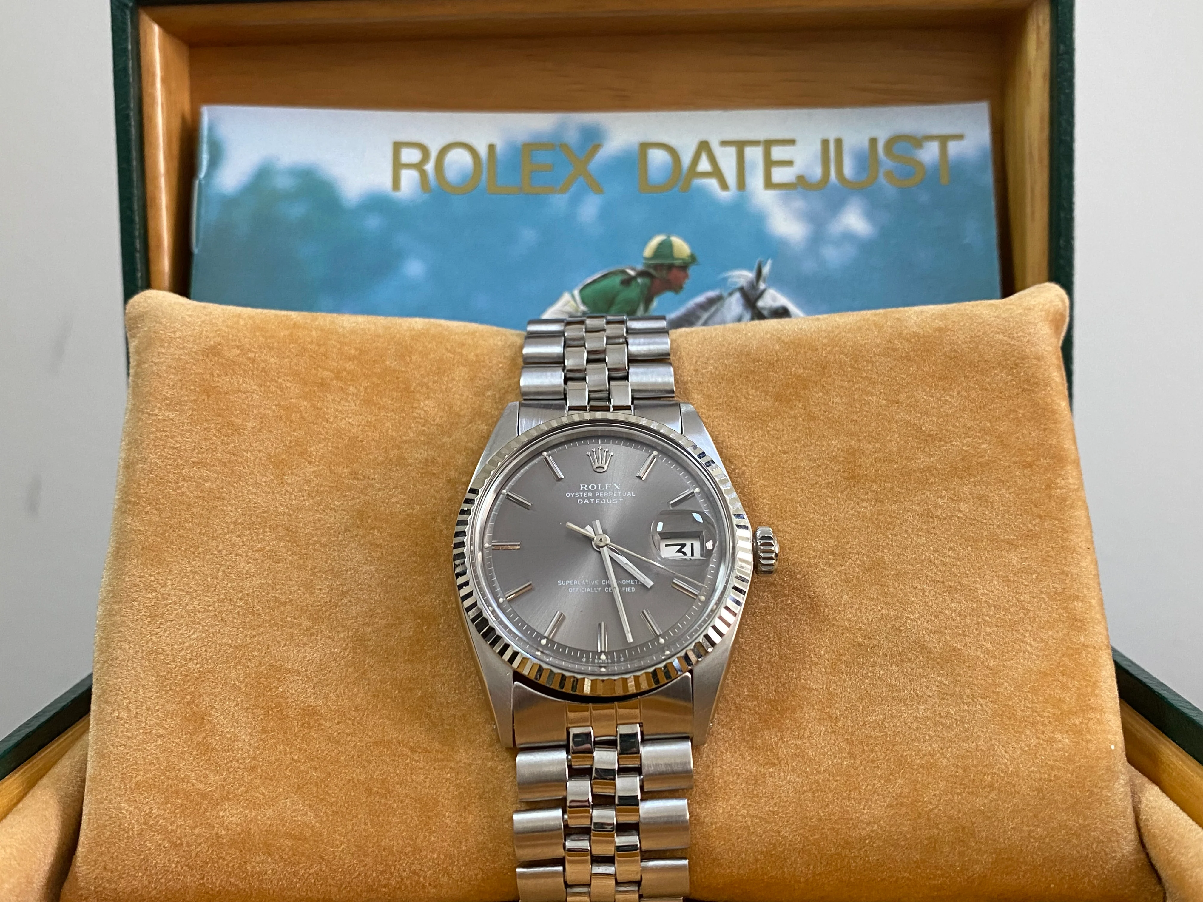 Rolex Steel Datejust 36 - Fluted Bezel - Grey Index Dial - Jubilee Bracelet - 1601