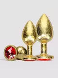 Ouch! Luxury Gold Jewelled Butt Plug Set (3 Piece)