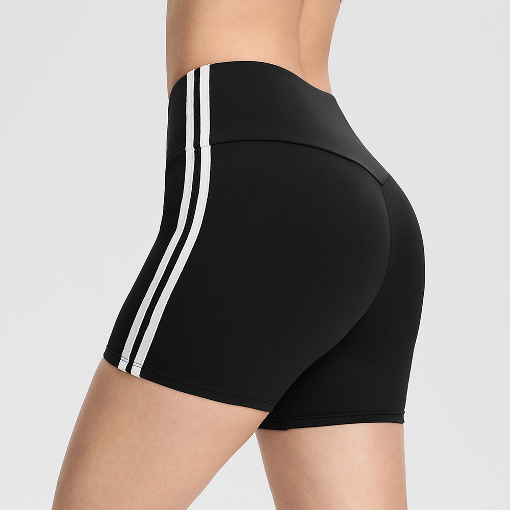 Double-line yoga shorts, high-waisted, hip-lifting, sports outdoor fitness pants, quick-drying and breathable Pilates yoga pants for women.