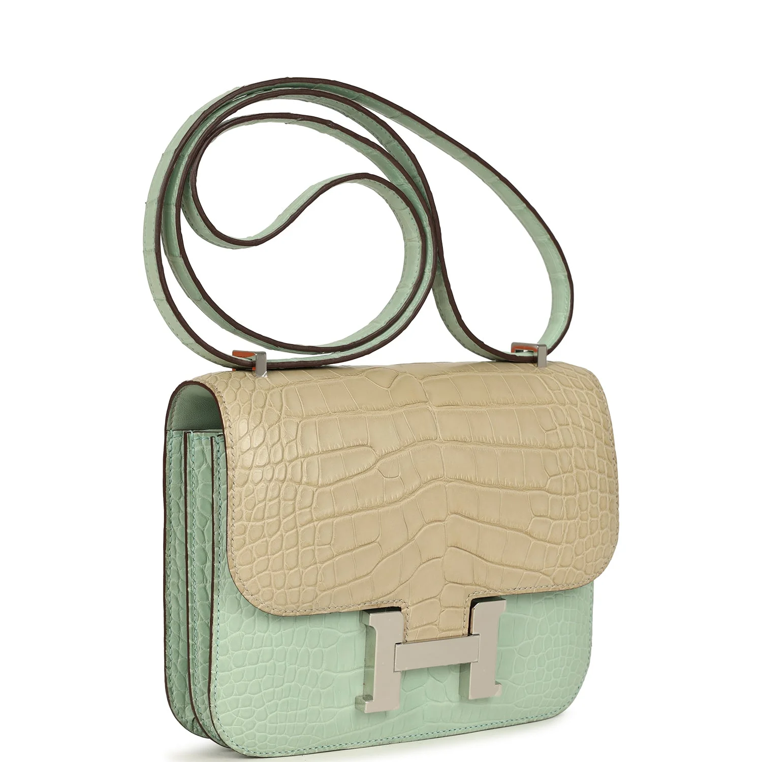 Hermes Constance 18 Vert D'Eau and Trench Matte Alligator Palladium Hardware