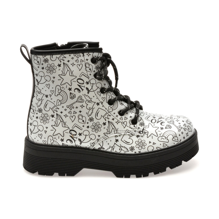Ghete SKECHERS argintii, GRAVLEN HI, din piele ecologica