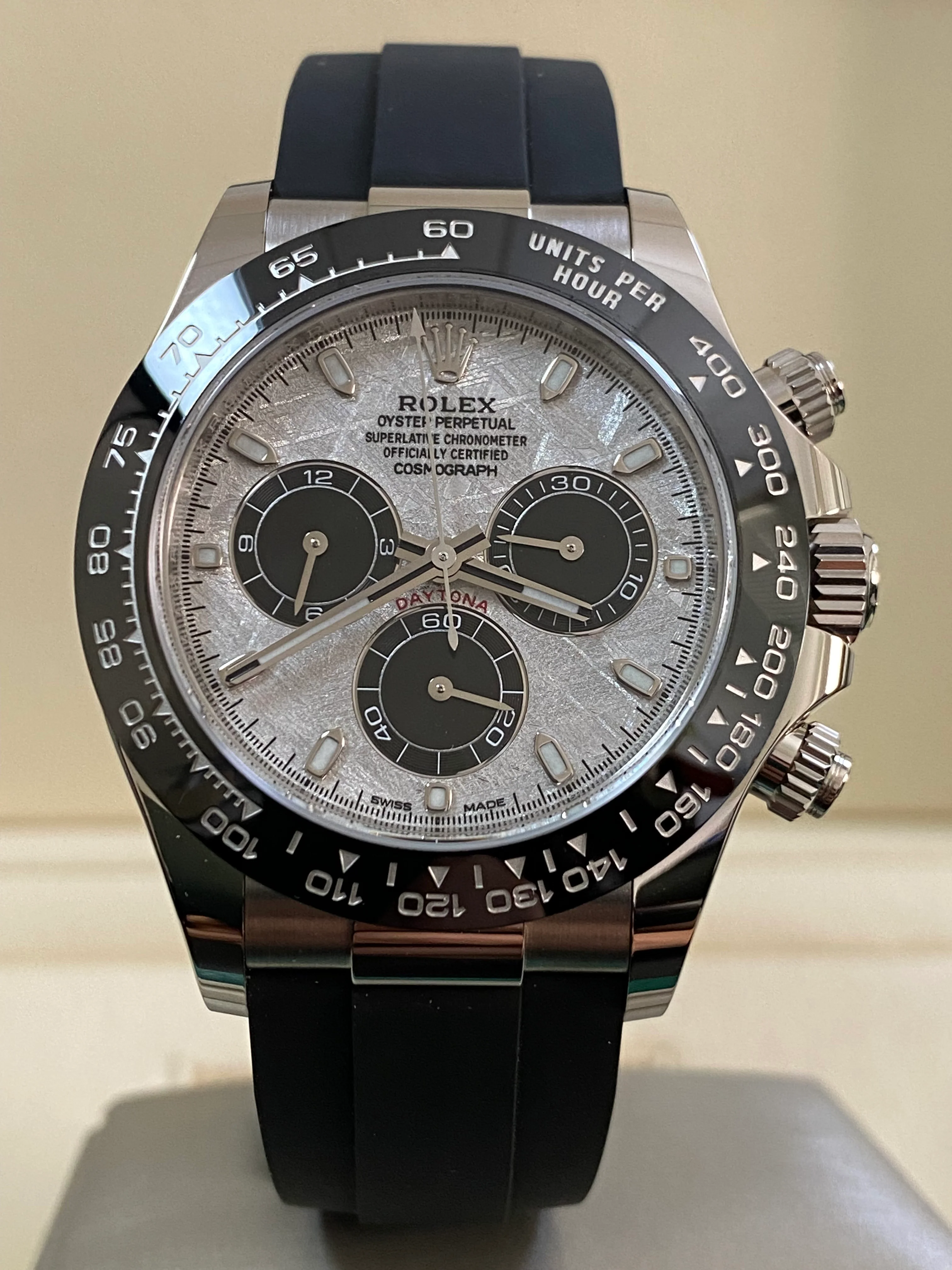 Rolex White Gold Cosmograph Daytona - 2024 - Meteorite Dial - Ceramic Bezel - Oysterflex - 116519LN *FULL SET*