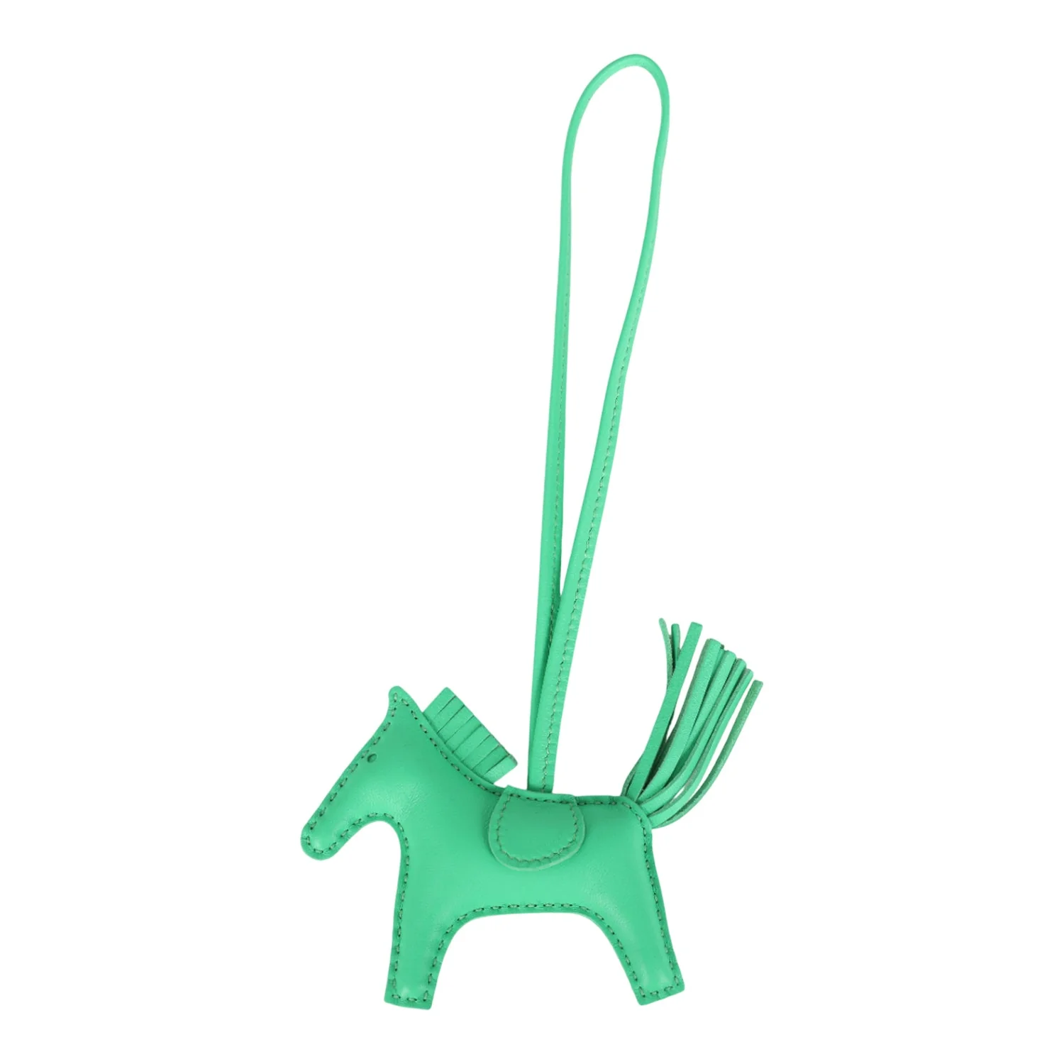 Hermes Pegase Rodeo Bag Charm PM Vert Comics Milo Lambskin