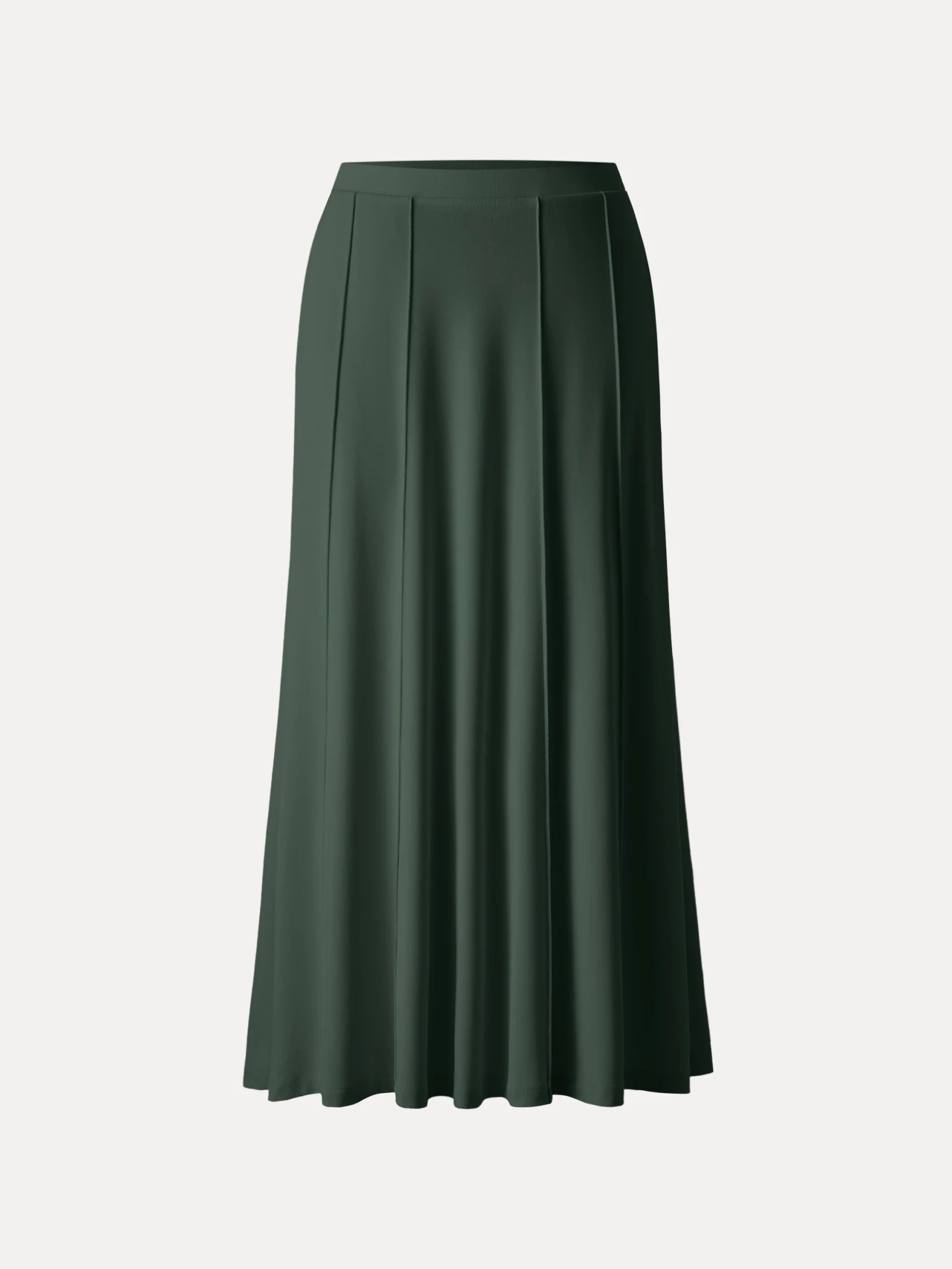 Mid Rise A-line Pintucks Pull-on Maxi Skirt