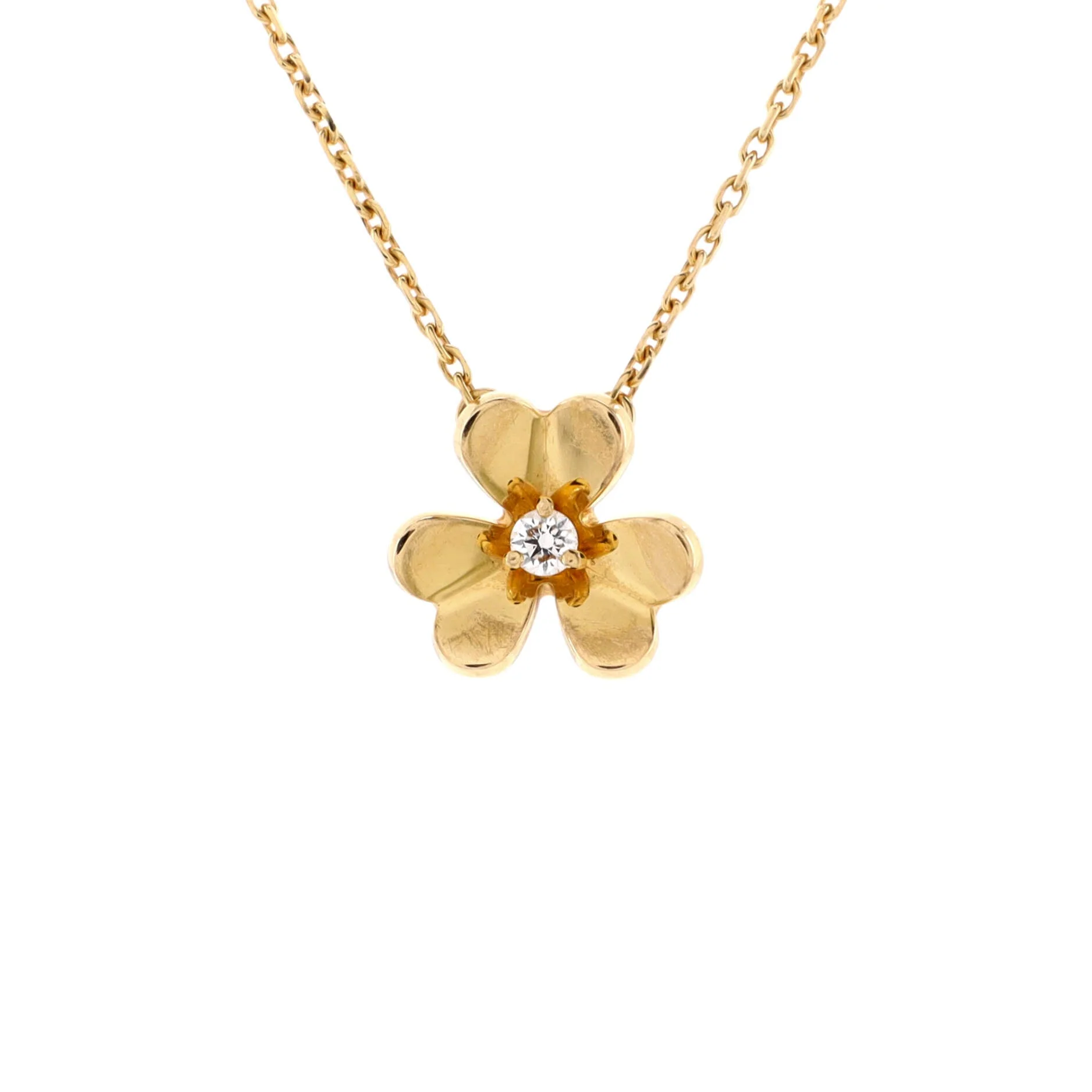 Frivole Pendant Necklace 18K Yellow Gold and Diamond Mini