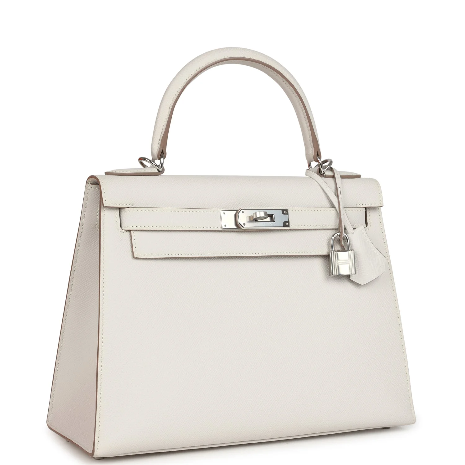 Hermes Kelly Sellier 28 Gris Pale Epsom Palladium Hardware