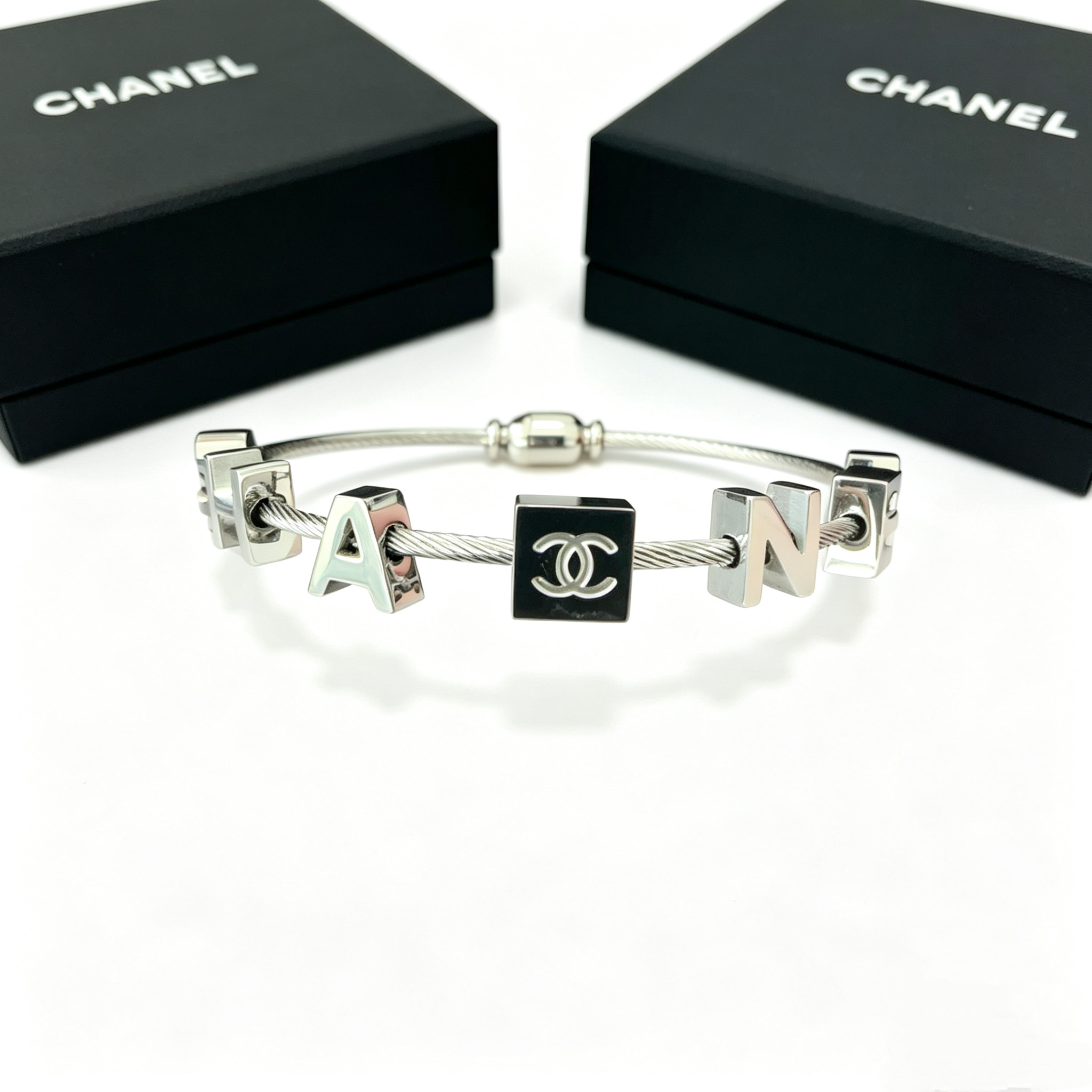 C—Metal letter bracelet