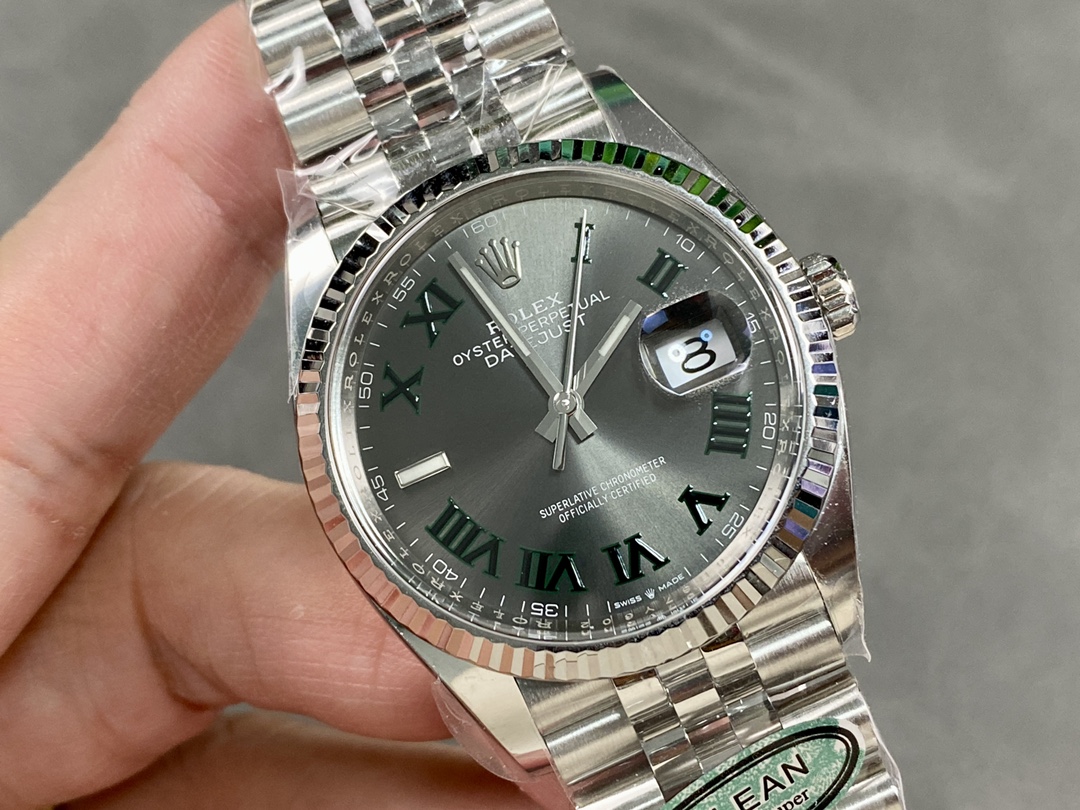 Rolex Datejust 126234 Slate Grey Wimbledon Dial 36MM Unisex Replica Watch