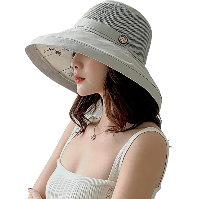 Women's Wide-Brim Mesh-Sun-Hat