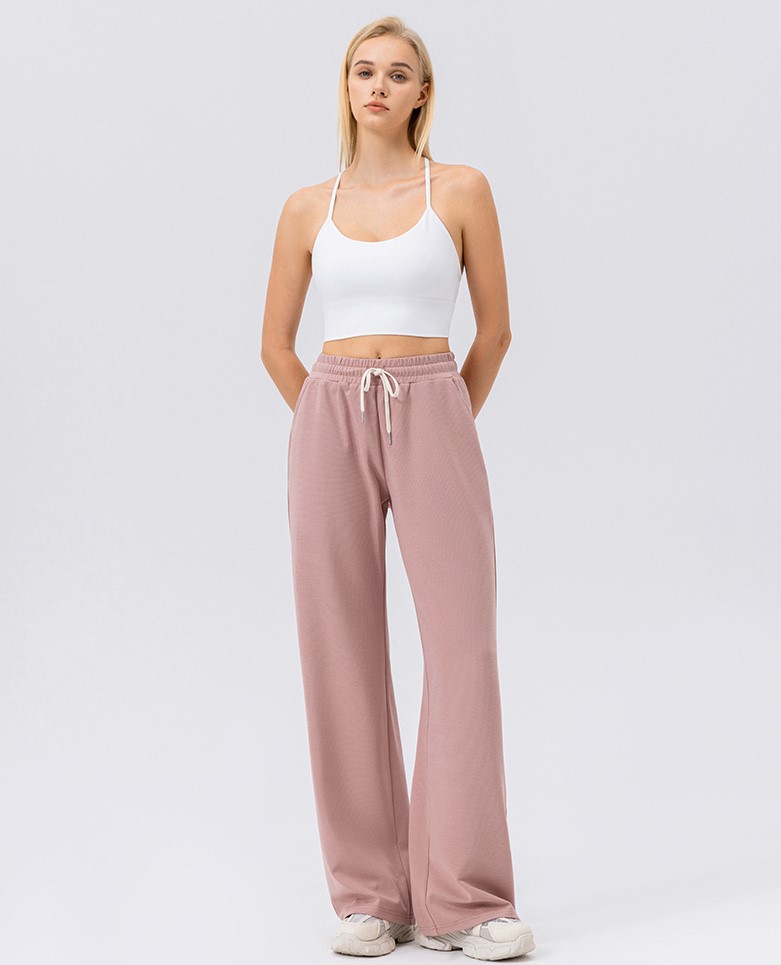 European and American style autumn and winter wide-leg sports pants, high-waisted loose outdoor running fitness trousers, casual trousers.