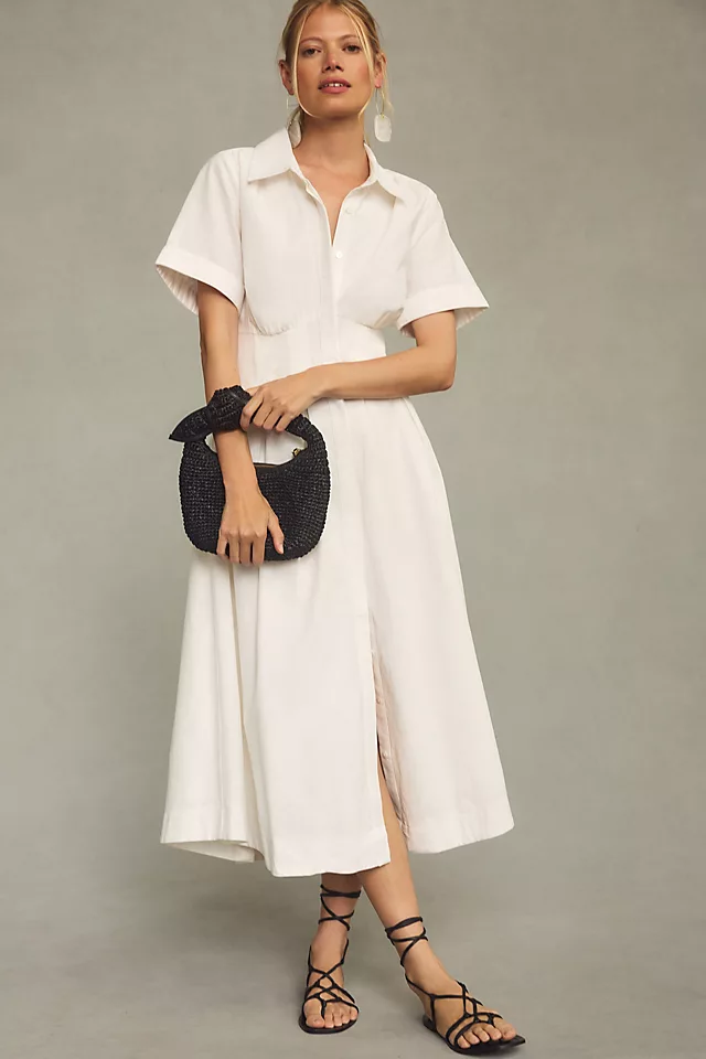 Studio x Pleated Shirt Dress WHITE