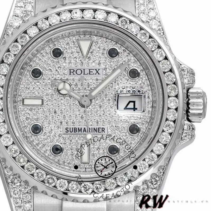 Rolex Submariner Date 116610LN Custom Diamond 40MM Mens Replica Watch