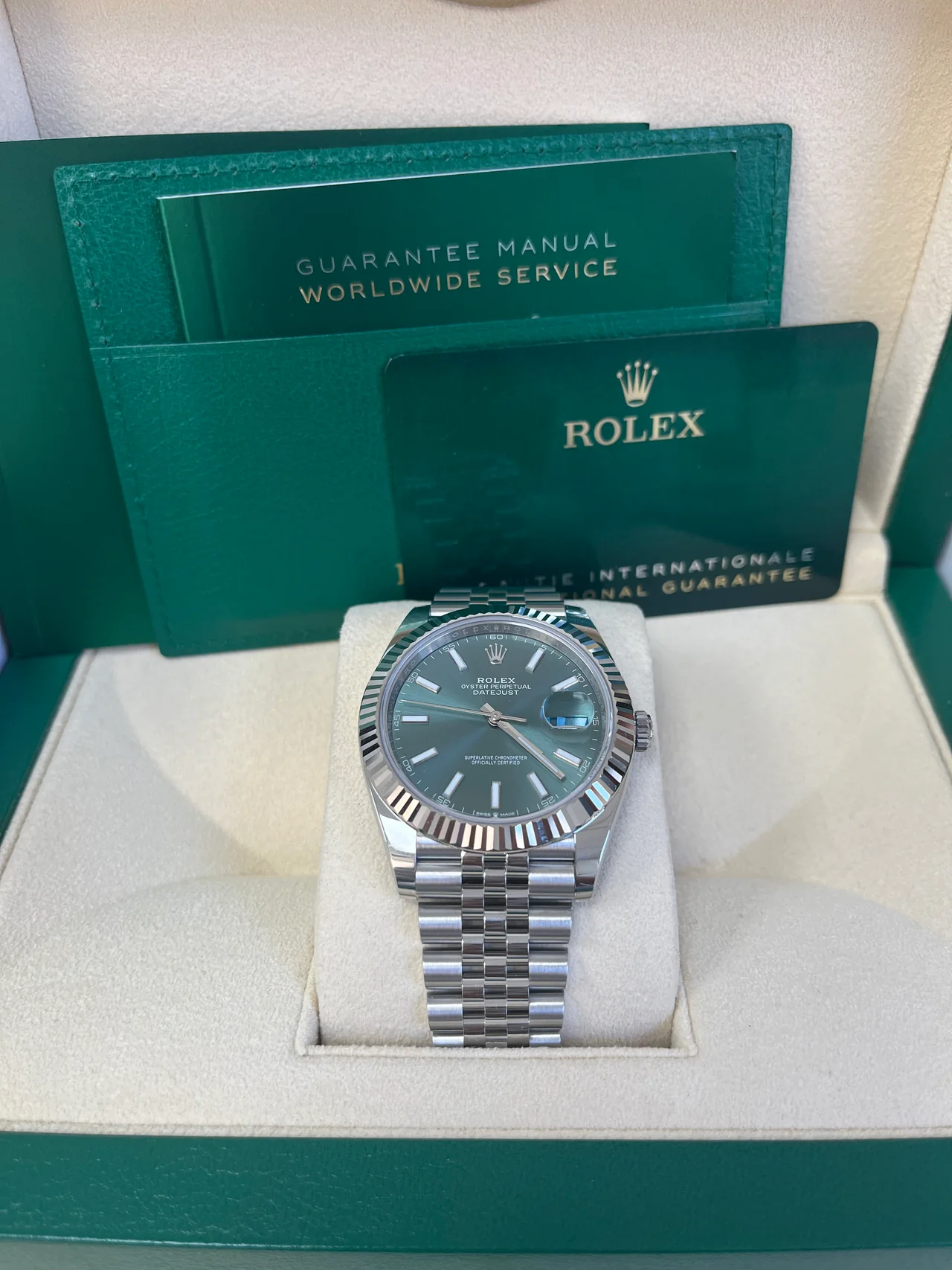 Rolex Datejust 41'Mint Green' 126334 Steel & White Gold
