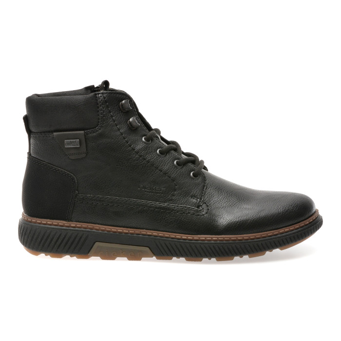 Ghete RIEKER negre, B3342, din piele ecologica