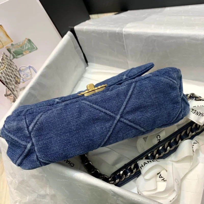 Chanel 19 Small Flap Bag As1160 Denim