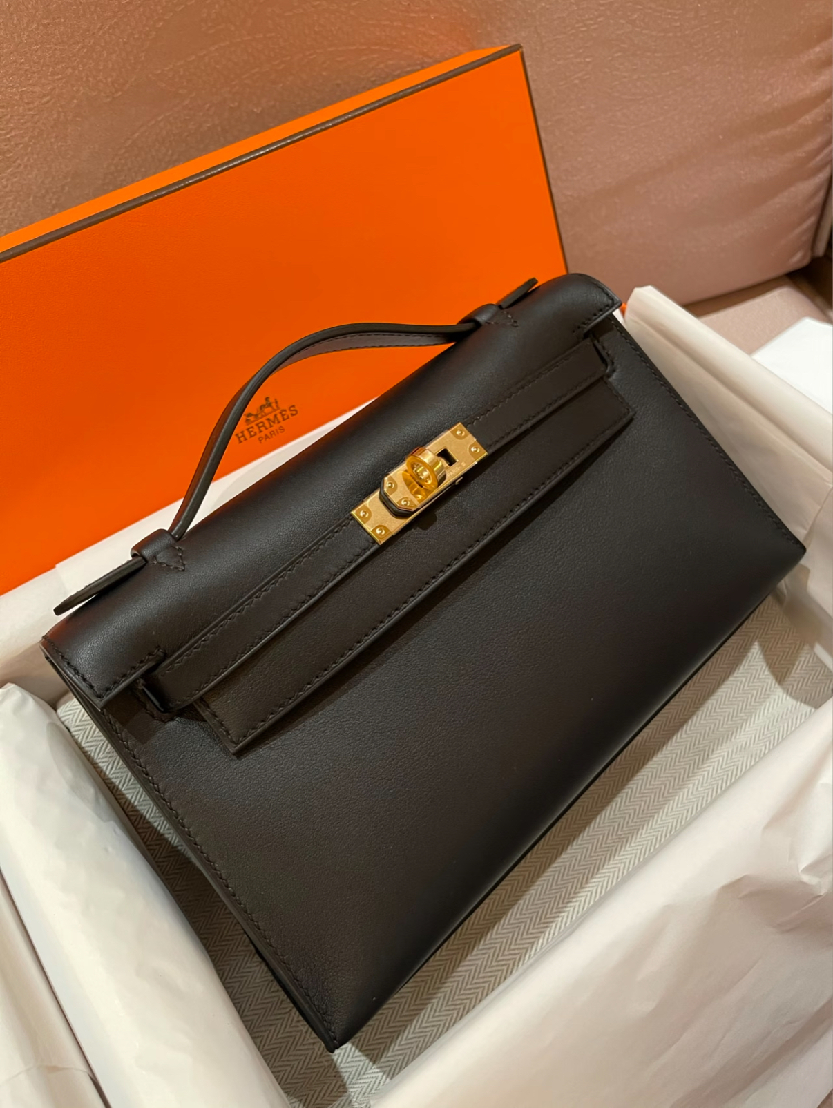 Hermès mini 1 Kelly 19 black swift customize