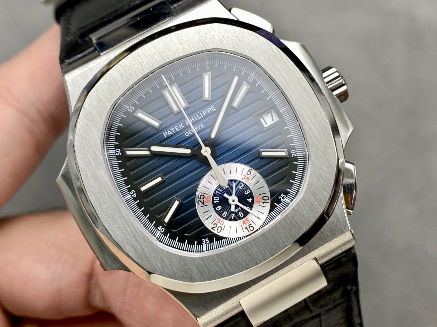 Patek Philippe Nautilus Chronograph Stainless Steel Blue Dial 5980 1A 001