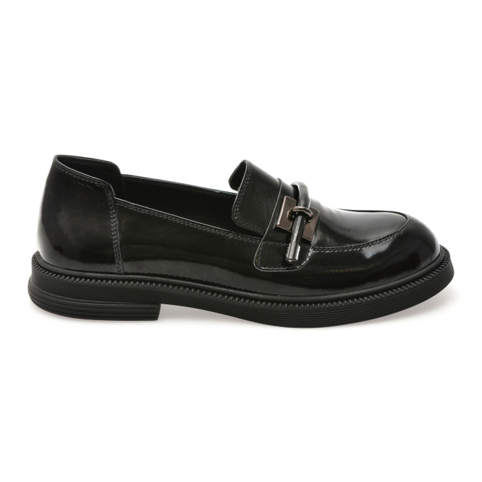 Mocasini EPICA negri, 3811400, din piele naturala lacuita