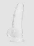 Ice Crystals Girthy Transparent Dildo with Balls 6.5 Inches