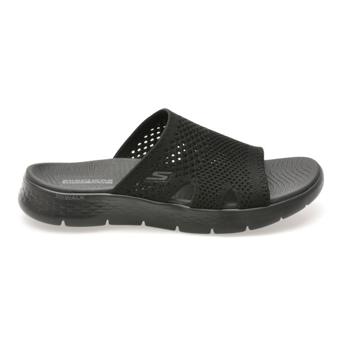 Papuci SKECHERS negri, GO WALK FLEX SANDAL, din material textil
