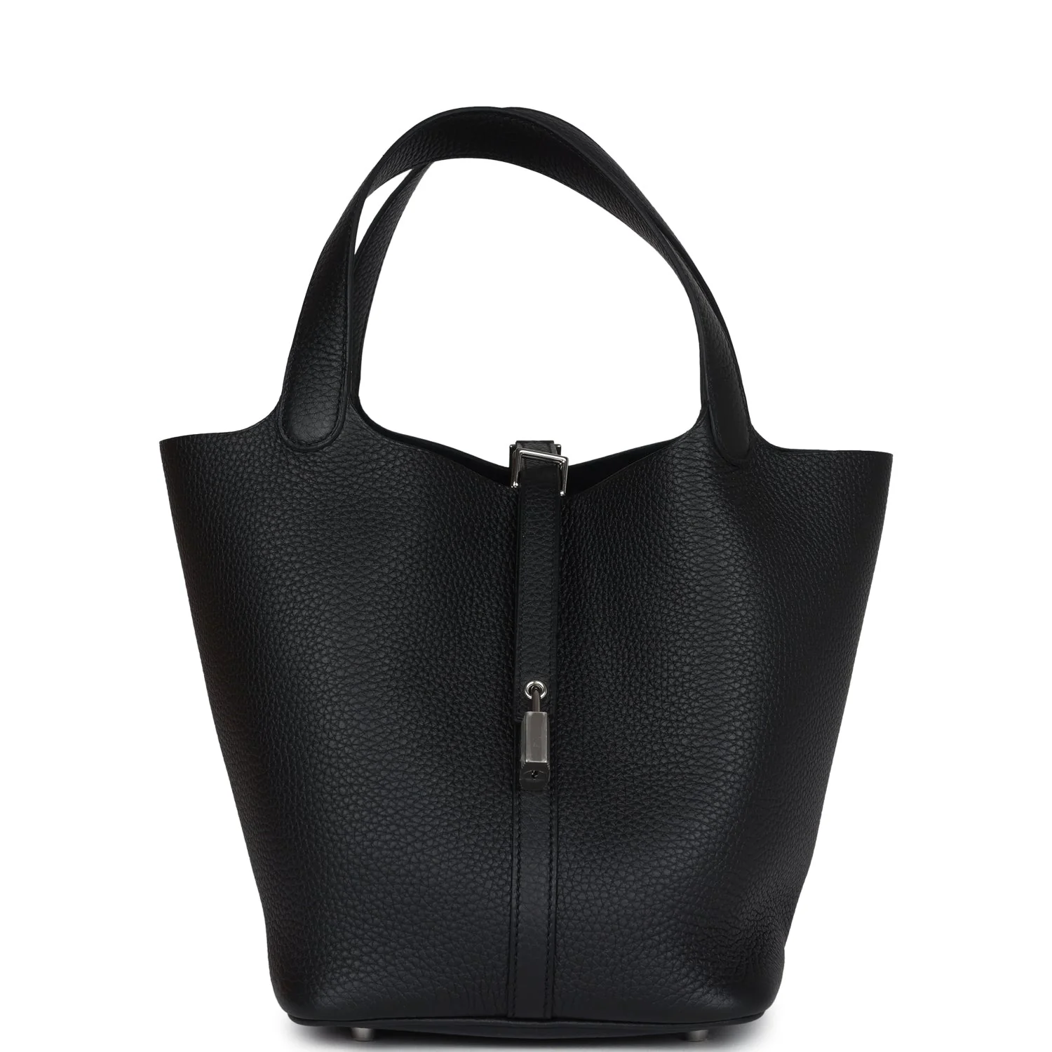 Hermes Picotin Lock 22 Black Clemence Palladium Hardware