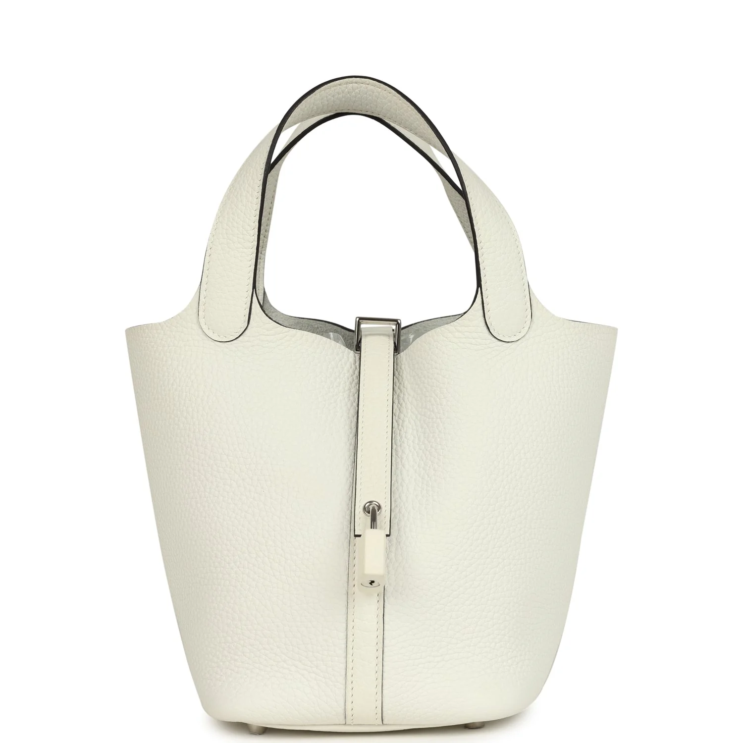 Hermes Picotin Lock 18 New White Clemence Palladium Hardware