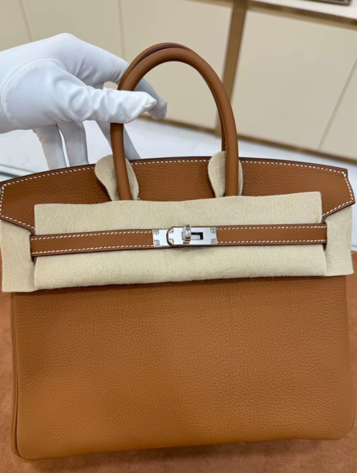 Hermès Birkin Brown 25-35 Silver Buckle Customization