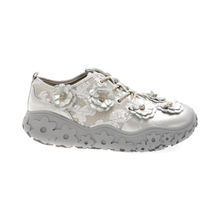 Pantofi GRYXX argintii, AC2010, din material textil