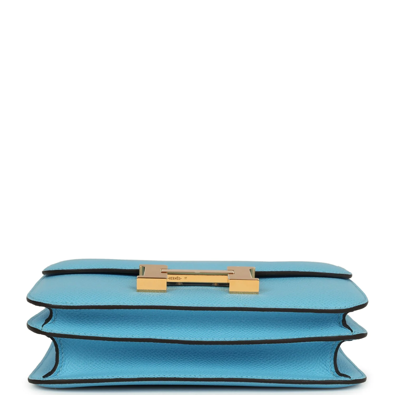 Hermes Constance 1-18 Celeste Epsom Gold Hardware