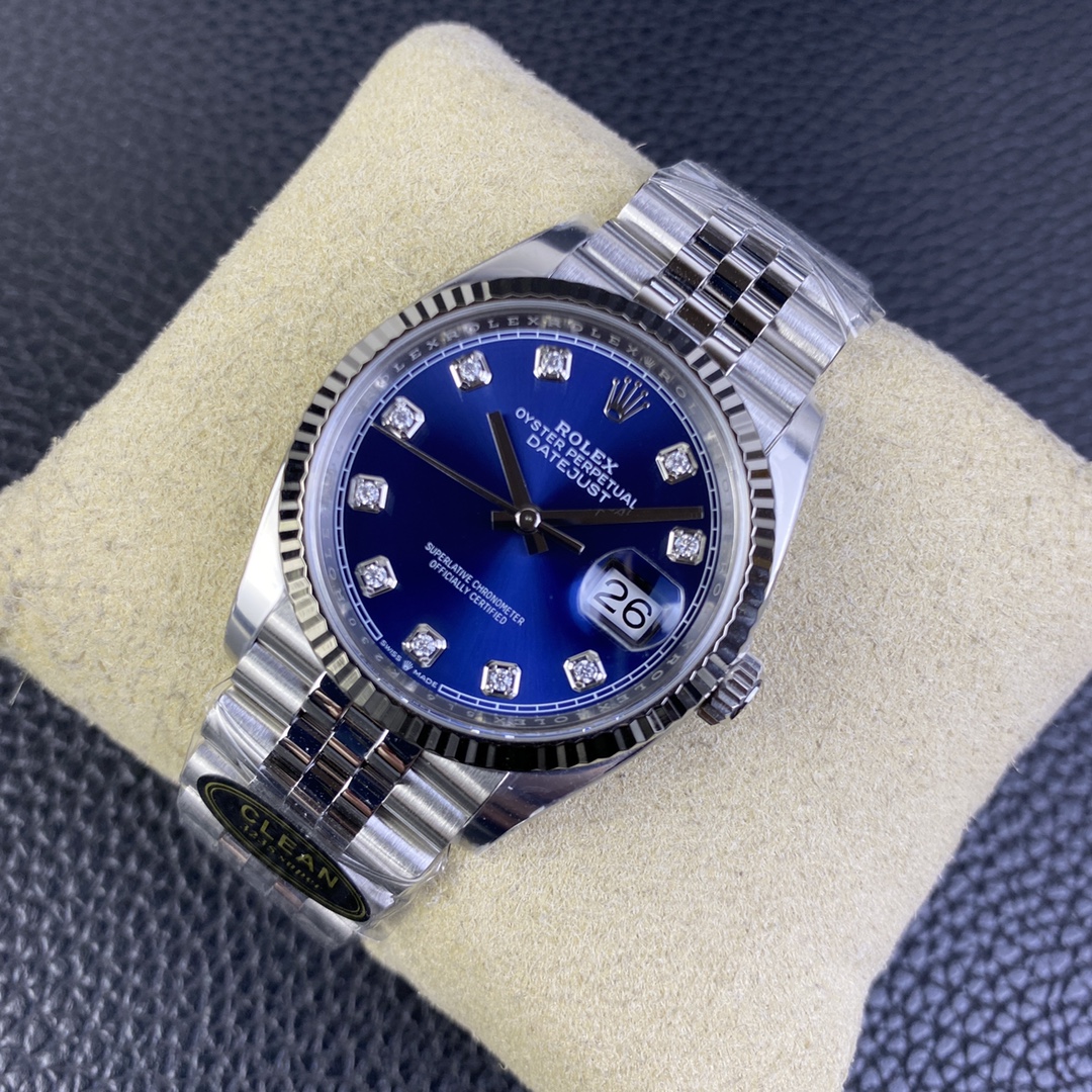 Rolex Datejust 126234 Blue Diamond Dial 36MM Unisex Replica Watch