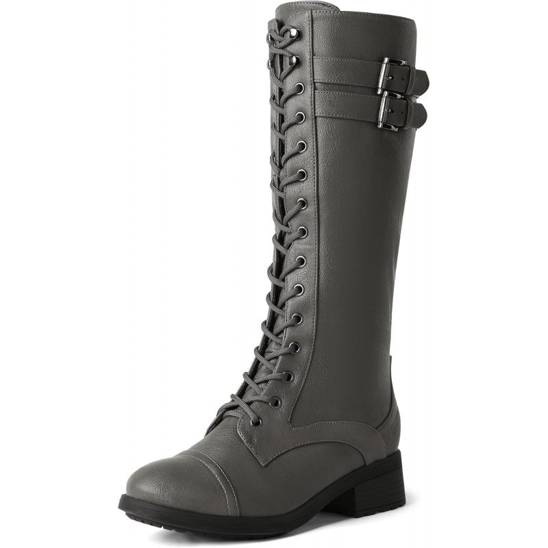 Women's Pu Knee High Riding Combat Boots