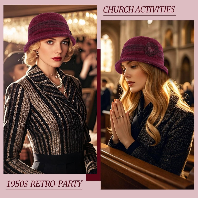Fashion Women Flower Cloche Caps