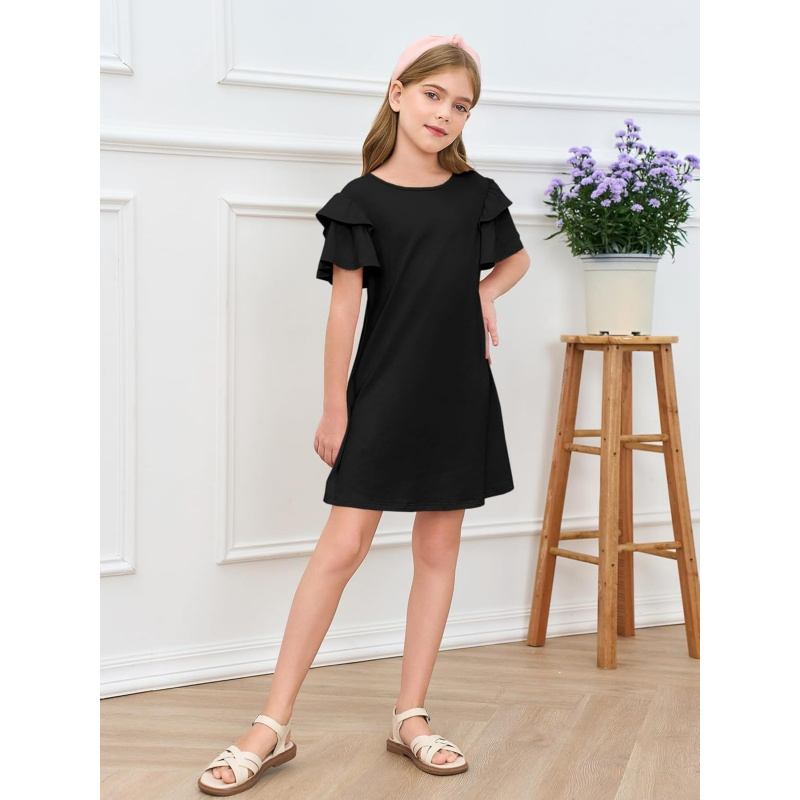 Girls Ruffle Sleeve Dresses