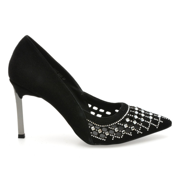 Pantofi eleganti FLAVIA PASSINI negri, H2407, din piele intoarsa